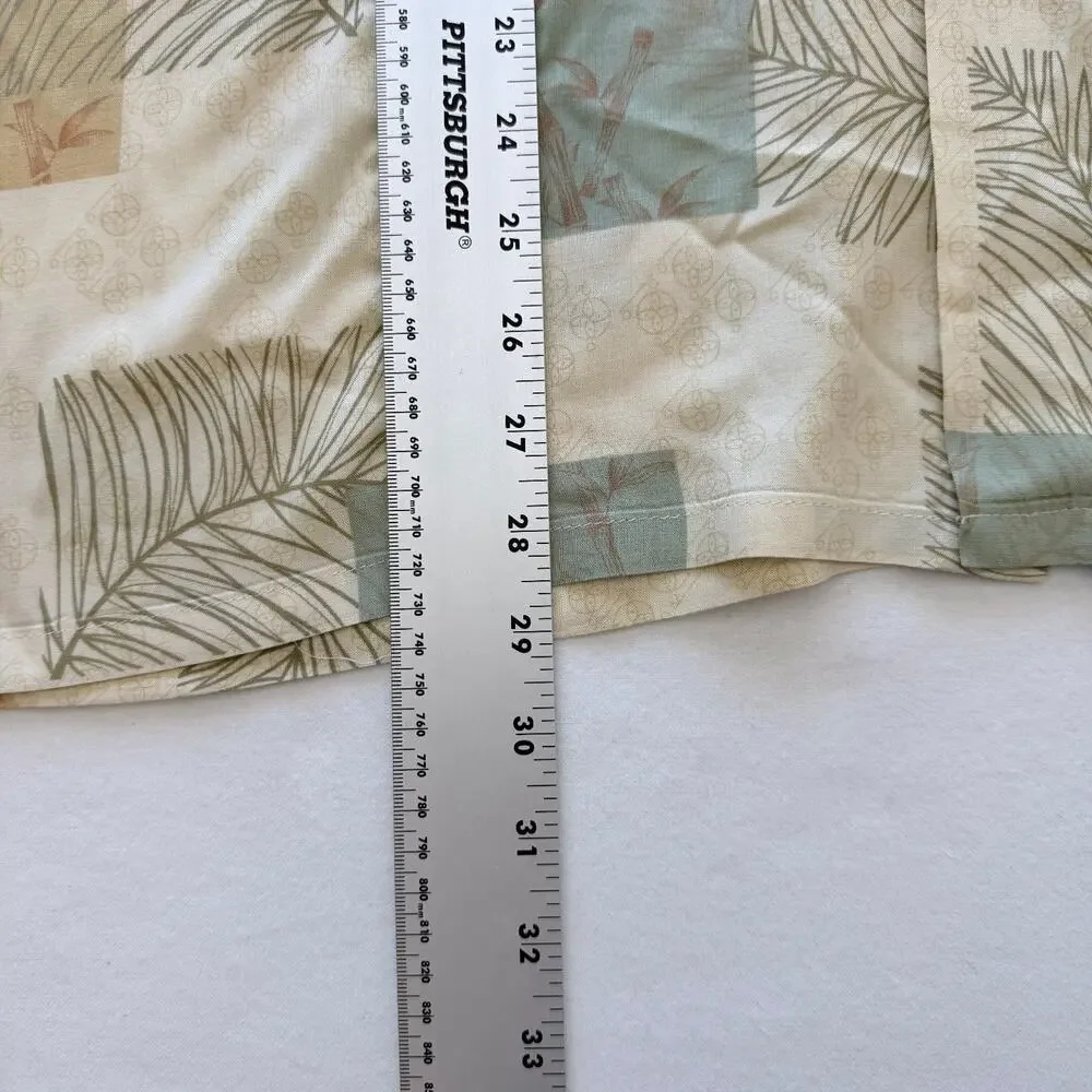 Kaylua Bay Resort Shirt Mens M Rayon Hawaiian Palm Leaf Bamboo Camp Tropical